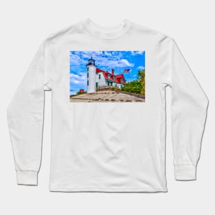 “Breezy Day at Point Betsie Lighthouse” Long Sleeve T-Shirt